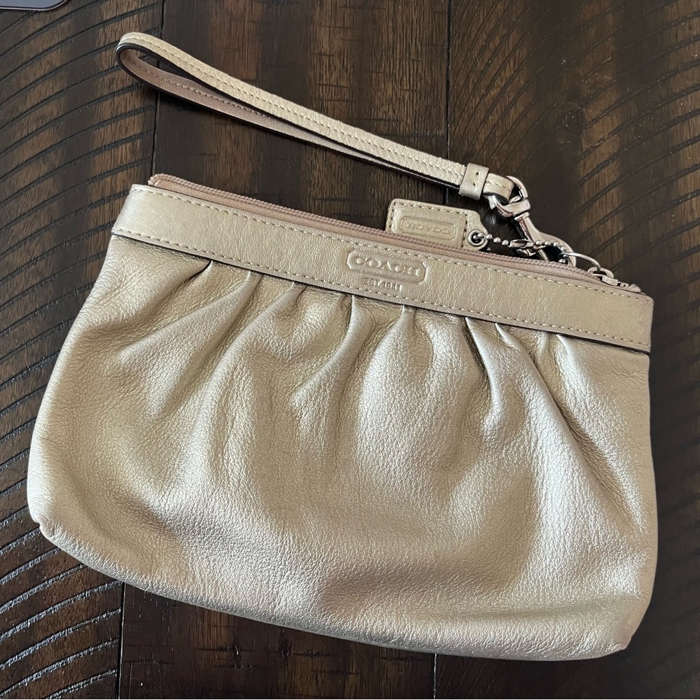 Coach Gold Metallic Wristlet